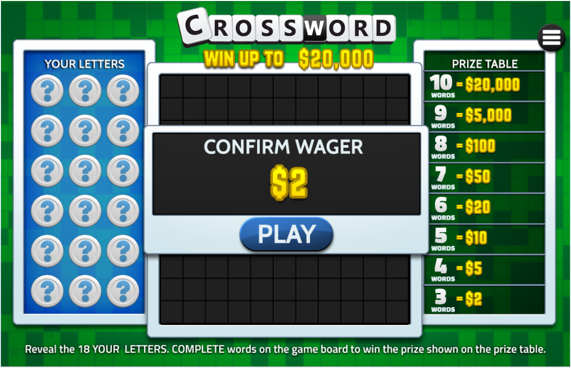 Crossword Online Gambling Game Atlantic Canada ALC